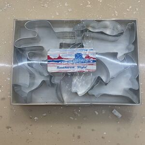 Southwest Style Cookie Cutters Vintage Metal Western Cactus Boot Box Set Of 7